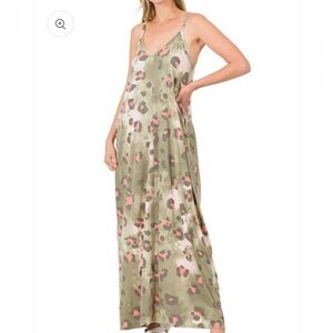 ZENANA Outfitters Olive Green Camo Print Sleeveless Sundress | Pockets | NWOT